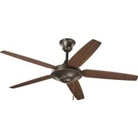 Progress Lighting 54" Antique Bronze 5 Medium Cherry/Classic Walnut Reversible Blade Ceiling Fan