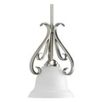 Progress Lighting 1 Light Brushed Nickel Etched Glass Shade Pendant Light Fixture