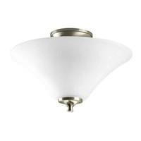 Progress Lighting 2 Light 120 volt Brushed Nickel Etched Glass Bowl Semi-Flush Ceiling Light Fixture