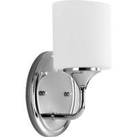 Progress Lighting 1 Light 120 volt Polished Chrome Vanity Etched Opal Glass Light Fixture
