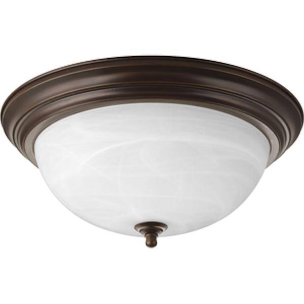 3 Light 120 volt Antique Bronze Alabaster Glass Ceiling Light Fixture