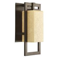 Progress Lighting 1 Light Antique Bronze with Umber Flax Glass Shade Small Jack Wall Light Fixture