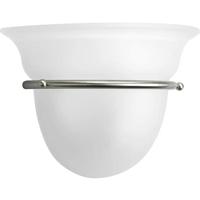 Progress Lighting 1 Light Brushed Nickel Vanity Etched Glass Light Fixture