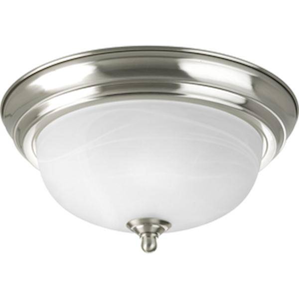 1 Light 120 volt Brushed Nickel Alabaster Glass Ceiling Light Fixture