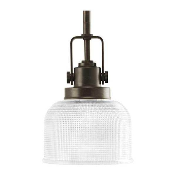 1 Light Venetian Bronze Double Prismatic Glass Shade Pendant Light Fixture