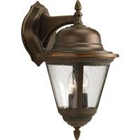 Progress Lighting 2 Light Antique Bronze with Clear Seeded Glass Wall Light Fixture