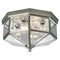 Progress Lighting 4 Light 120 volt Nickel Clear Beveled Glass Ceiling Light Fixture