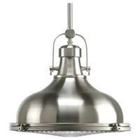 Progress Lighting 1 Light Brushed Nickel Fresnel Glass Lens Pendant Light Fixture