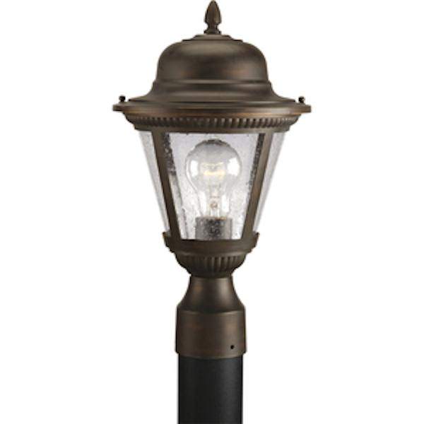 1 Light Antique Bronze with Clear Seeded Glass Wall Light Fixture