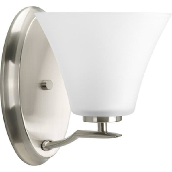 1 Light 120 volt Brushed Nickel Vanity Etched Glass Light Fixture