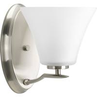 Progress Lighting 1 Light 120 volt Brushed Nickel Vanity Etched Glass Light Fixture