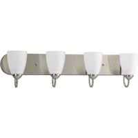 Progress Lighting 4 Light 120 volt Brushed Nickel Vanity Etched Glass Light Fixture