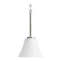 Progress Lighting 1 Light Brushed Nickel Etched Glass Shade Pendant Light Fixture