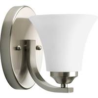 Progress Lighting 1 Light 120 volt Brushed Nickel Vanity Etched Glass Light Fixture