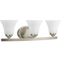 View 3 Light 120 volt Brushed Nickel Vanity Etched Glass Light Fixture