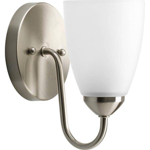 1 Light 120 volt Brushed Nickel Vanity Etched Glass Light Fixture