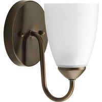 View 1 Light 120 volt Antique Bronze Vanity Etched Glass Light Fixture