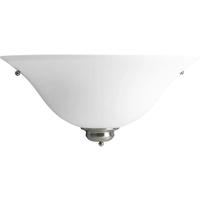 Progress Lighting 1 Light Brushed Nickel Etched Glass Flared Cone Sconce Light Fixture