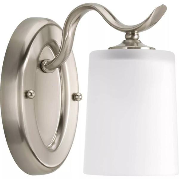 1 Light 120 volt Brushed Nickel Vanity Etched Glass Light Fixture