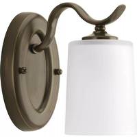 Progress Lighting 1 Light 120 volt Antique Bronze Vanity Etched Glass Light Fixture