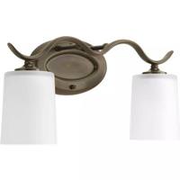 Progress Lighting 2 Light 120 volt Antique Bronze Vanity Etched Glass Light Fixture
