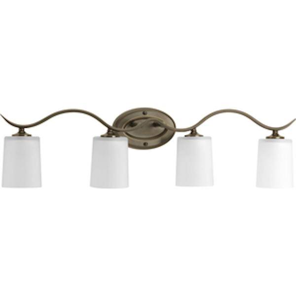 4 Light 120 volt Antique Bronze Vanity Etched Glass Light Fixture