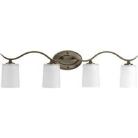 Progress Lighting 4 Light 120 volt Antique Bronze Vanity Etched Glass Light Fixture