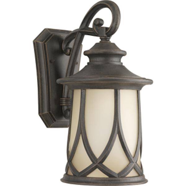1 Light Aged Copper with Etched Umber Glass Resort Wall Light Fixture