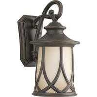 Progress Lighting 1 Light Aged Copper with Etched Umber Glass Resort Wall Light Fixture