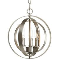 Progress Lighting 3 Light Burnished Silver Sphere Pendant Light Fixture