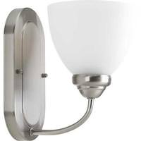 Progress Lighting 1 Light 120 volt Brushed Nickel Vanity Etched Glass Light Fixture