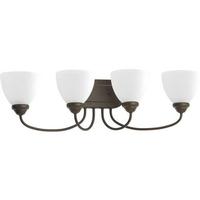 Progress Lighting 4 Light 120 volt Antique Bronze Vanity Etched Glass Light Fixture