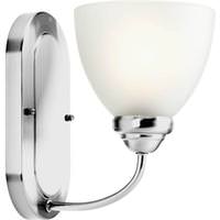 Progress Lighting 1 Light 120 volt Polished Chrome Vanity Etched Glass Light Fixture