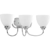 View 3 Light 120 volt Polished Chrome Vanity Etched Glass Light Fixture