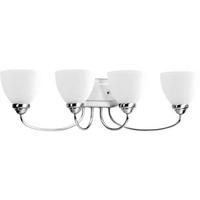 Progress Lighting 4 Light 120 volt Polished Chrome Vanity Etched Glass Light Fixture