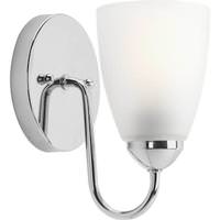 View 1 Light 120 volt Polished Nickel Vanity Etched Glass Light Fixture