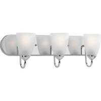 View 3 Light 120 volt Polished Chrome Vanity Etched Glass Light Fixture