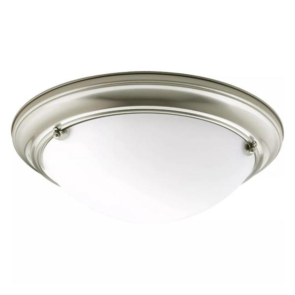 2 Light 120 volt Brushed Nickel Satin White Glass Ceiling Light Fixture