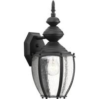 Progress Lighting 1 Light Black with Clear Seeded Glass Medium Wall Light Fixture