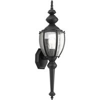 Progress Lighting 1 Light Black with Clear Seeded Glass Medium Wall Light Fixture
