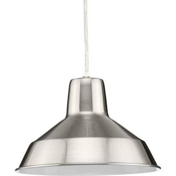 1 Light Brushed Nickel Dimmable Pendant Light Fixture