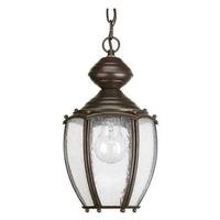 Progress Lighting 1 Light Bronze with Clear Seeded Glass Hanging Light Fixture
