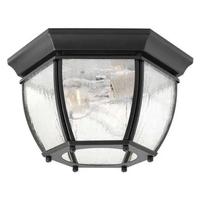 Progress Lighting 2 Light Black with Clear Seeded Glass Wall Light Fixture