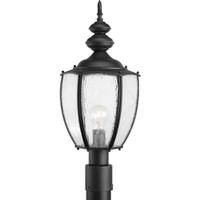Progress Lighting 1 Light Black with Clear Seeded Glass Post Top Light Fixture
