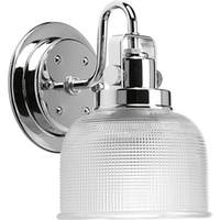Progress Lighting 1 Light 120 volt Polished Chrome Vanity Clear Double Prismatic Glass Light Fixture