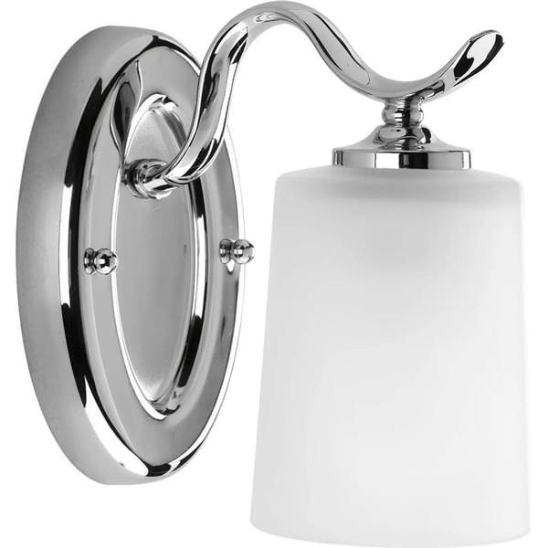 1 Light 120 volt Chrome Vanity Etched Glass Light Fixture