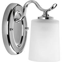 Progress Lighting 1 Light 120 volt Chrome Vanity Etched Glass Light Fixture