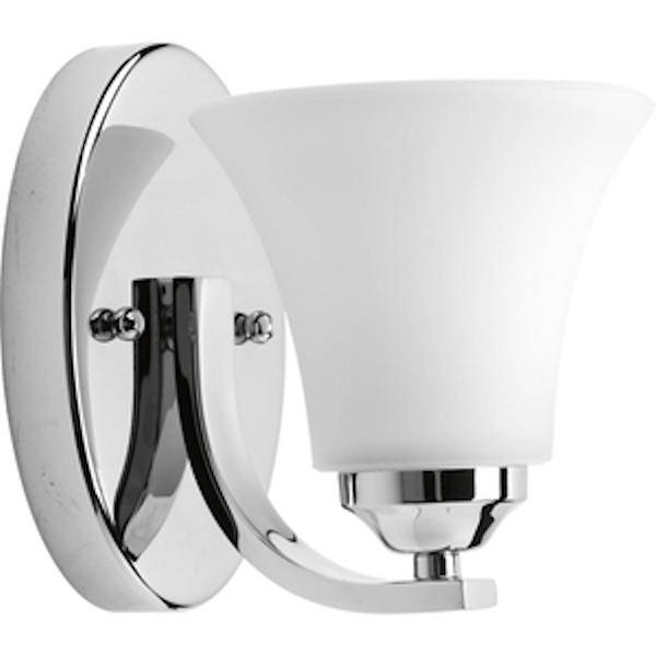 1 Light 120 volt Polished Chrome Vanity Etched Glass Light Fixture