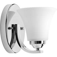 Progress Lighting 1 Light 120 volt Polished Chrome Vanity Etched Glass Light Fixture