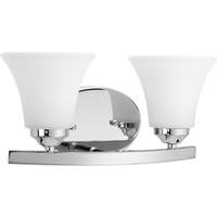 View 2 Light 120 volt Polished Chrome Vanity Etched Glass Light Fixture